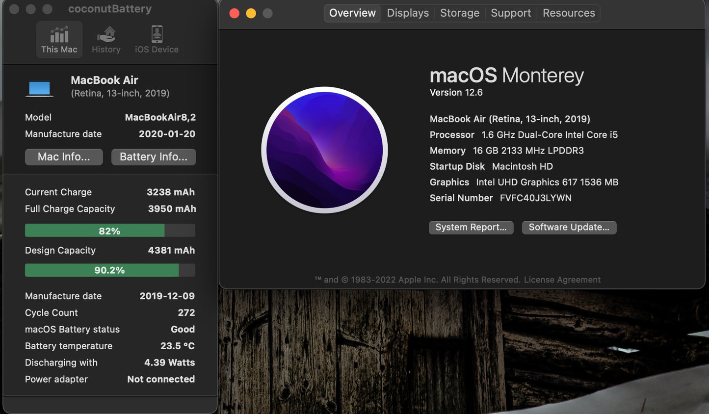 Apple 2019 13 in MacBook Air 1.6GHz Dual-Core i5 16GB RAM 128GB SSD IUG617