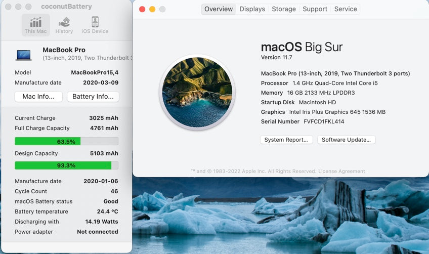 Apple 2019 13 in MacBook Pro TB 1.4GHz Quad-Core i5 16GB RAM 256GB SSD IIPG655