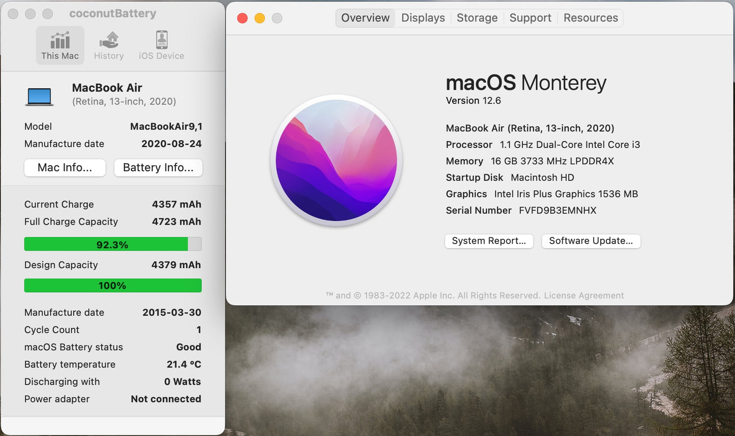 Apple 2020 13 in MacBook Air 1.1GHz Dual-Core i3 16GB RAM 256GB SSD IIPG 1536MB