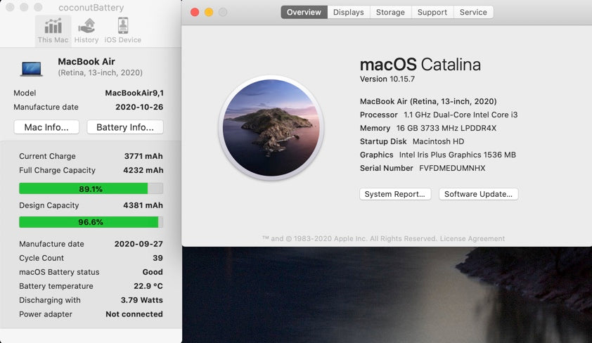 Apple 2020 13 in MacBook Air 1.1GHz Dual-Core i3 16GB RAM 256GB SSD IIPG 1536MB