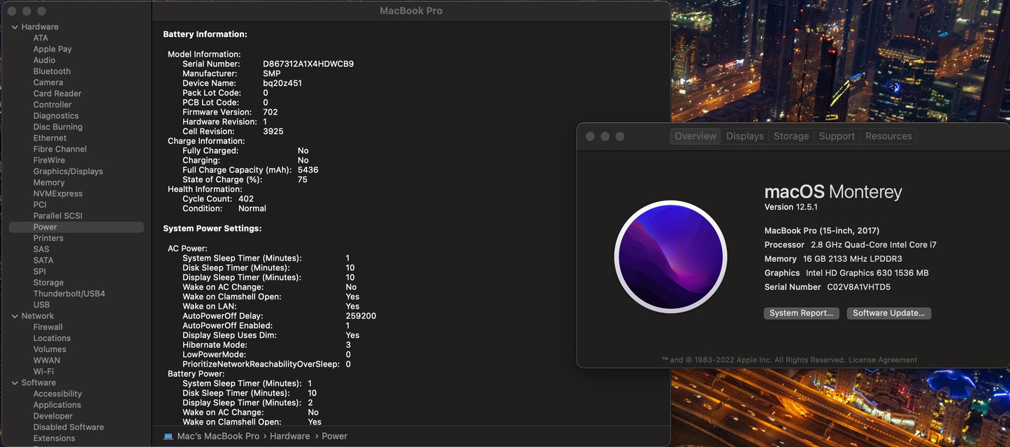 Apple 2017 15 in MacBook Pro TB 2.8GHz Quad-Core i7 16GB RAM 256GB SSD RP555 2GB