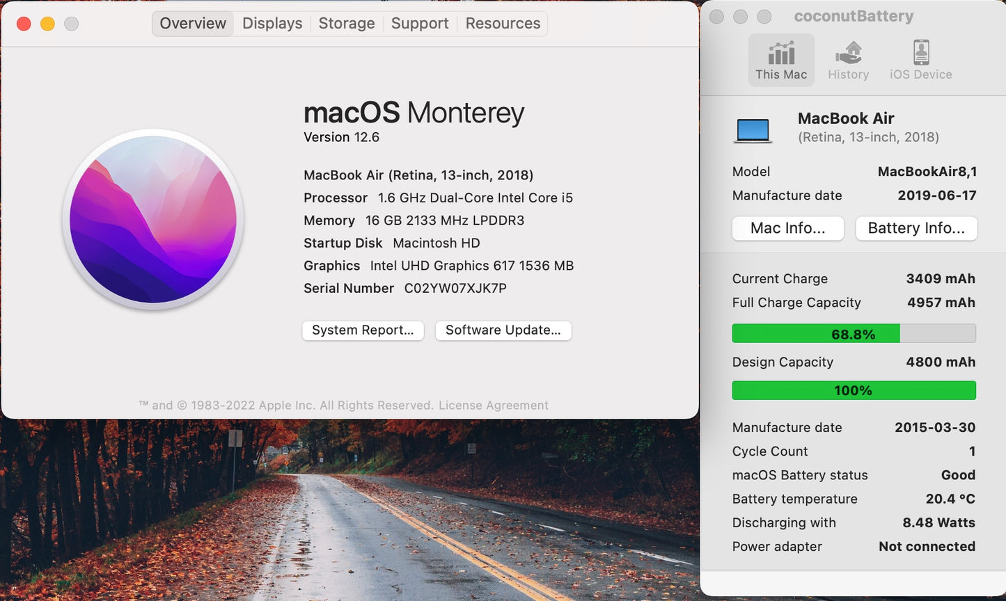 Apple 2018 13 in MacBook Air 1.6GHz Dual-Core i5 16GB RAM 128GB SSD IUG617