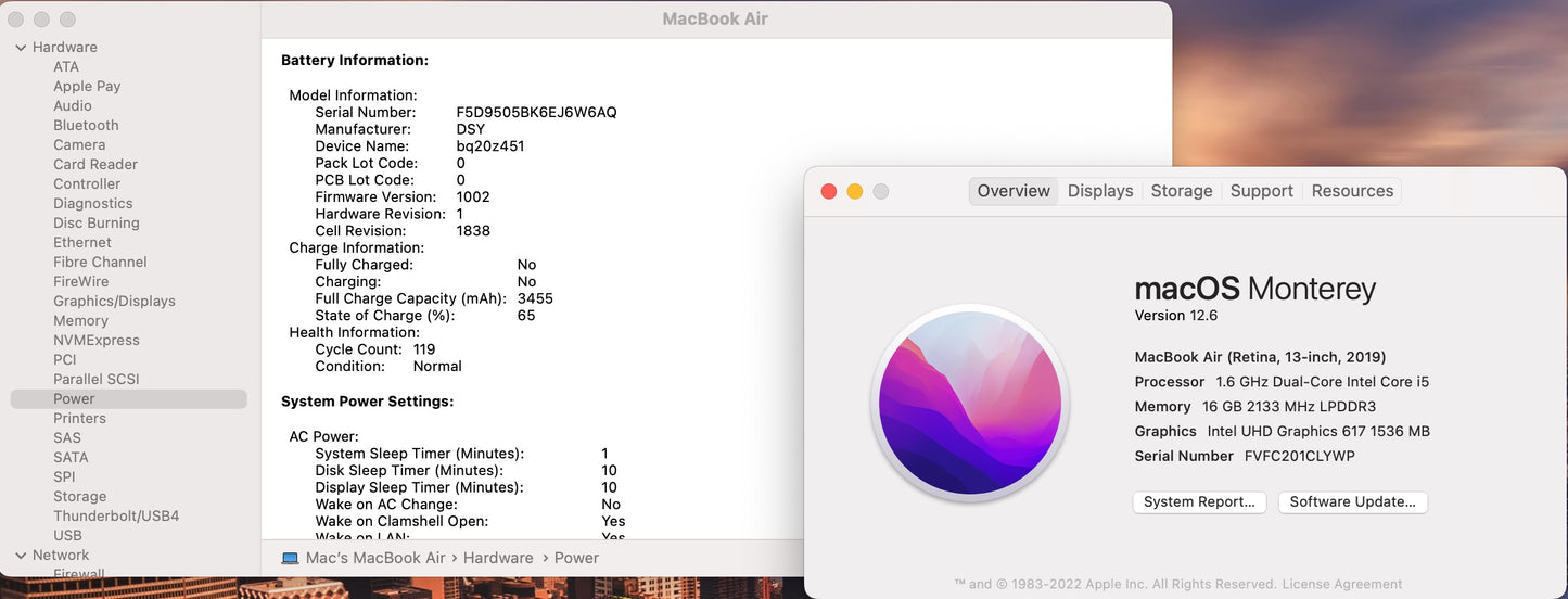 Apple 2019 13 in MacBook Air 1.6GHz Dual-Core i5 16GB RAM 256GB SSD IUG617 AC+