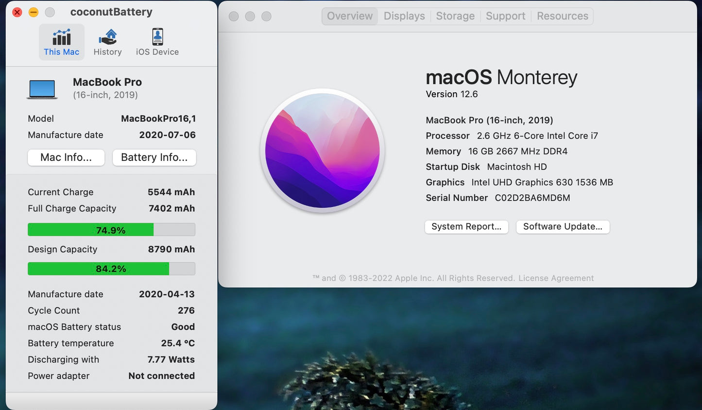 Apple 2019 16 in MacBook Pro TB 2.6GHz 6-Core i7 16GB 512GB SSD RP5300M 4GB