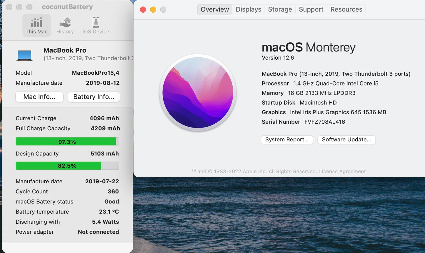 Apple 2019 13 in MacBook Pro TB 1.4GHz Quad-Core i5 16GB RAM 256GB SSD IIPG655