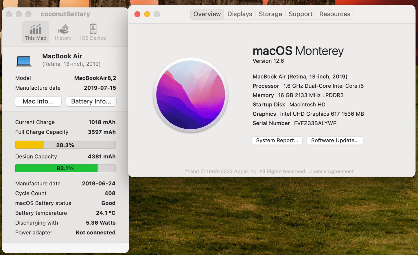 Apple 2019 13 in MacBook Air 1.6GHz Dual-Core i5 16GB RAM 256GB SSD IUG617