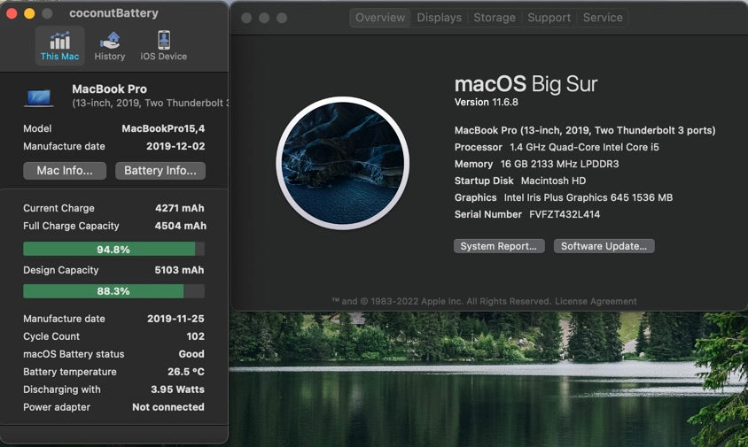 Apple 2019 13 in MacBook Pro TB 1.4GHz Quad-Core i5 16GB RAM 256GB SSD IIPG655