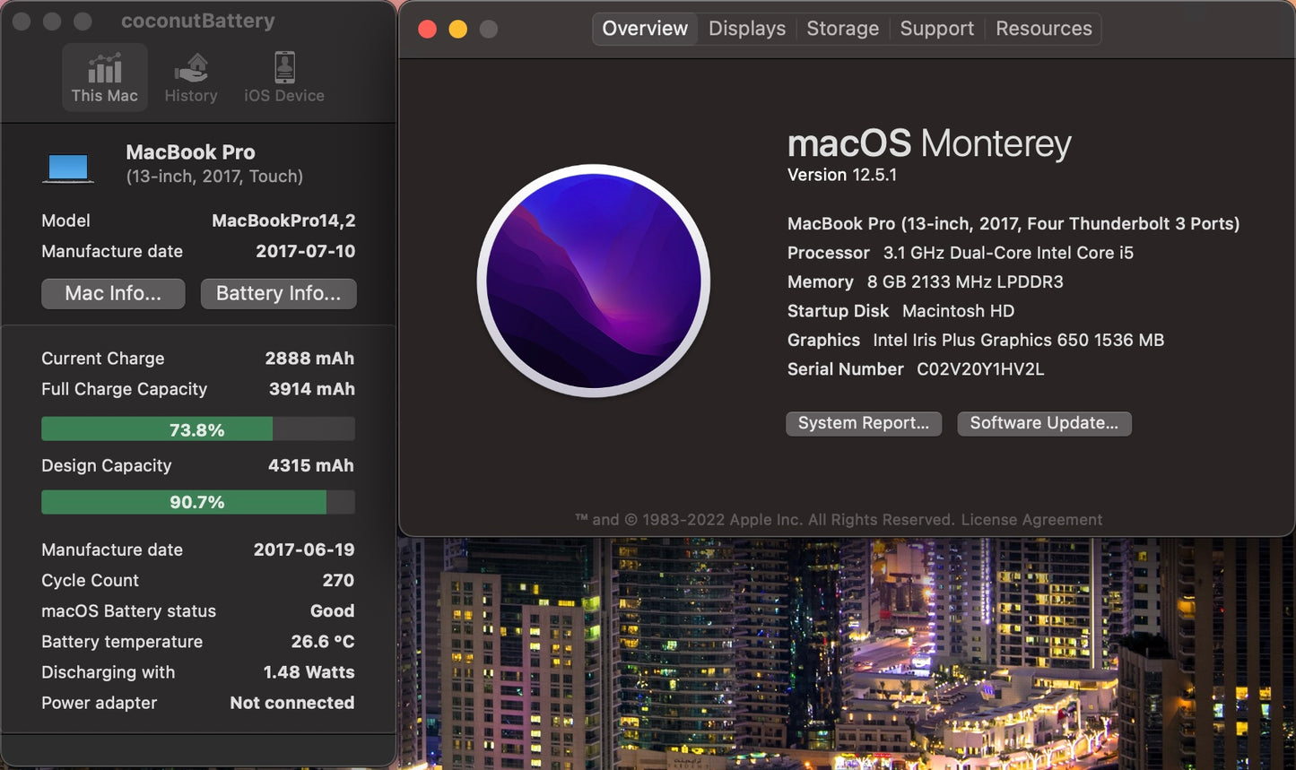 Apple 2017 13 in MacBook Pro TB 3.1GHz Dual-Core i5 8GB RAM 256GB SSD IIPG640