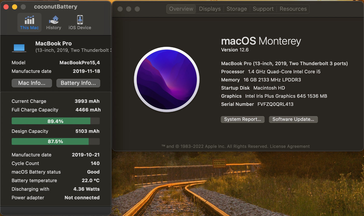 Apple 2019 13 in MacBook Pro TB 1.4GHz Quad-Core i5 16GB RAM 256GB SSD IIPG655