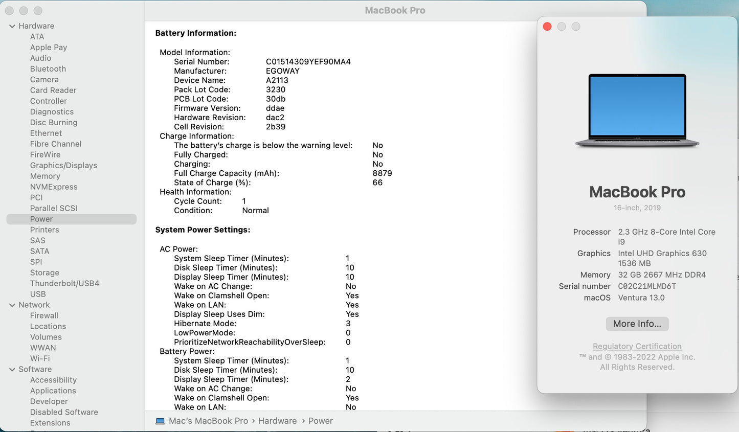 Apple 2019 16 in MacBook Pro TB 2.3GHz 8-Core i9 32GB RAM 2TB SSD RP5500M 4GB