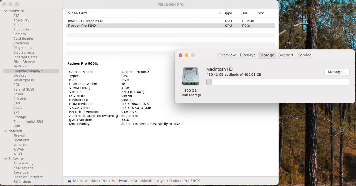 Apple 2018 15 in MacBook Pro TB 2.6GHz 6-Core i7 16GB RAM 512GB SSD RP560X