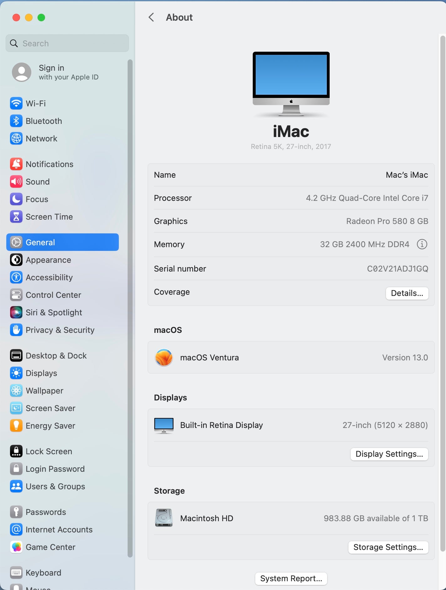 Apple 2017 iMac 27 in 5K Retina 4.2GHz Quad-Core i7 32GB RAM 1TB SSD RP580 8GB