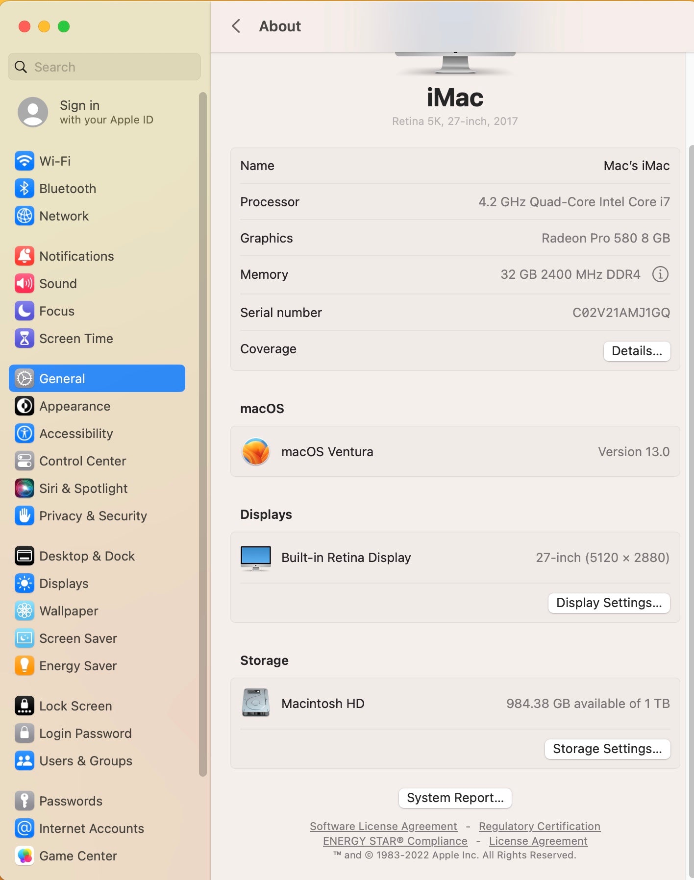 Apple 2017 iMac 27 in 5K Retina 4.2GHz Quad-Core i7 32GB RAM 1TB SSD RP580 8GB