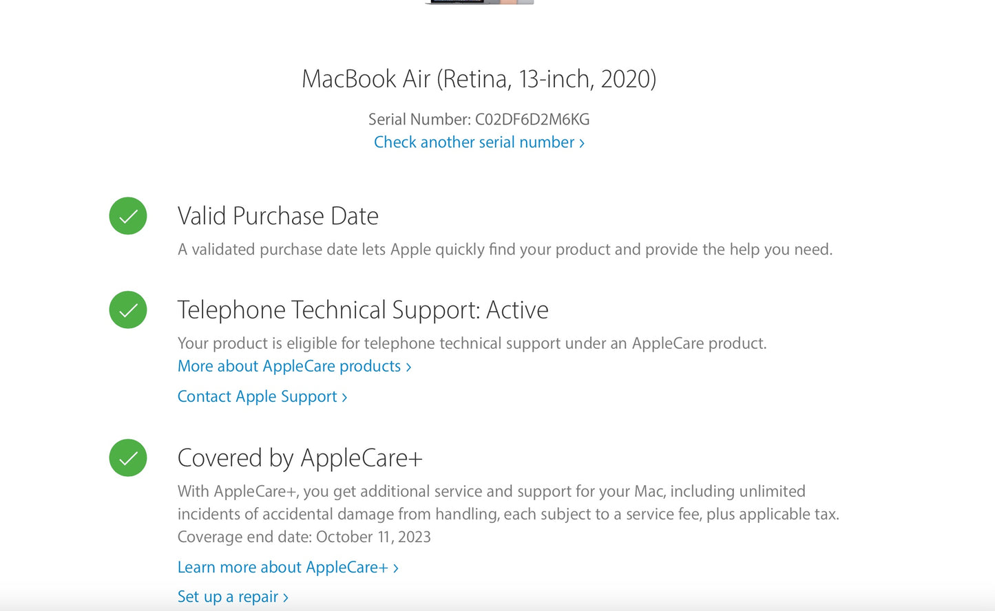 Apple 2020 13 in MacBook Air 1.1GHz Quad-Core i5 8GB RAM 512GB SSD IIPG 1536 AC+