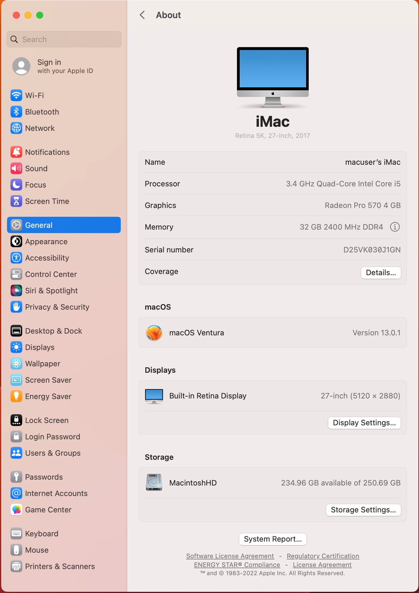 Apple 2017 iMac 27in 5K Retina 3.4GHz Quad-Core i5 32GB RAM 256GB SSD RP570 4GB