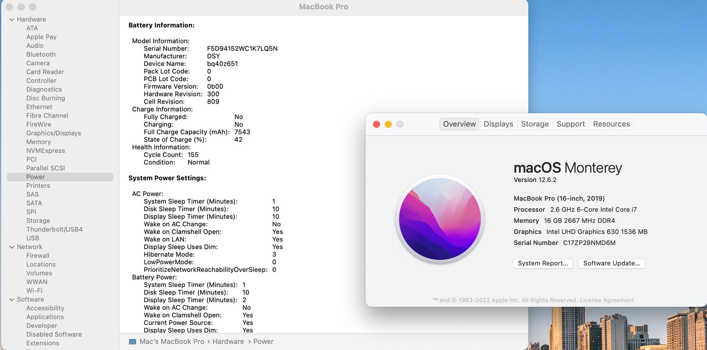 Apple 2019 16 in MacBook Pro TB 2.6GHz 6-Core i7 16GB RAM 512GB SSD RP5300M 4GB