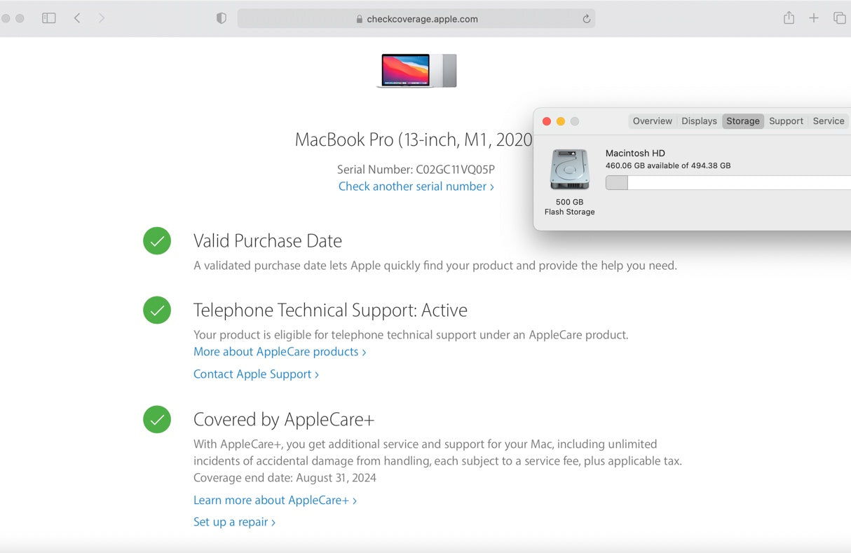 Apple 2020 13 in MacBook Pro M1 8-Core CPU 8-Core GPU 16GB RAM 512GB SSD AC+