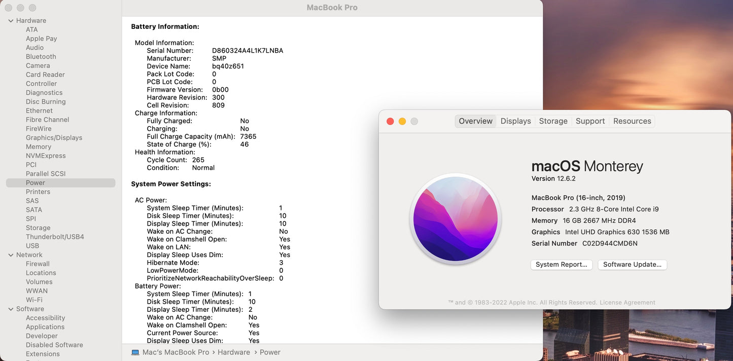 Apple 2019 16 in MacBook Pro TB 2.3GHz 8-Core i9 16GB RAM 1TB SSD RP5500M 4GB