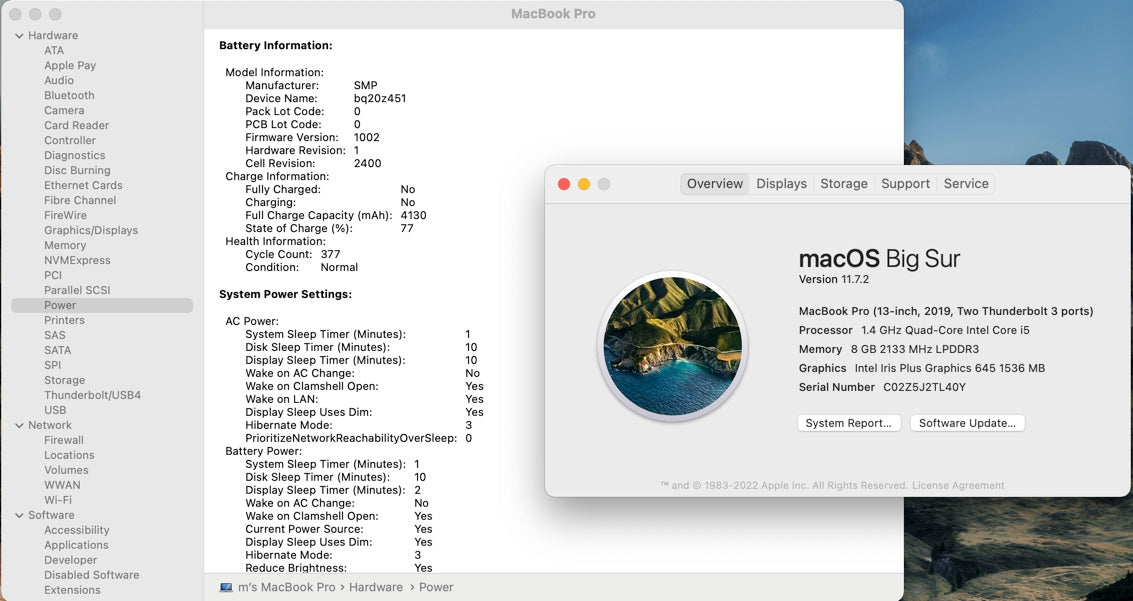 Apple 2019 13 in MacBook Pro TB 1.4GHz Quad-Core i5 8GB RAM 128GB SSD IIPG655