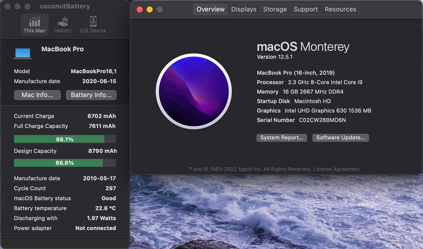 Apple 2019 16in MacBook Pro TB 2.3GHz 8-Core i9 16GB RAM 1TB SSD RP5500M 4GB