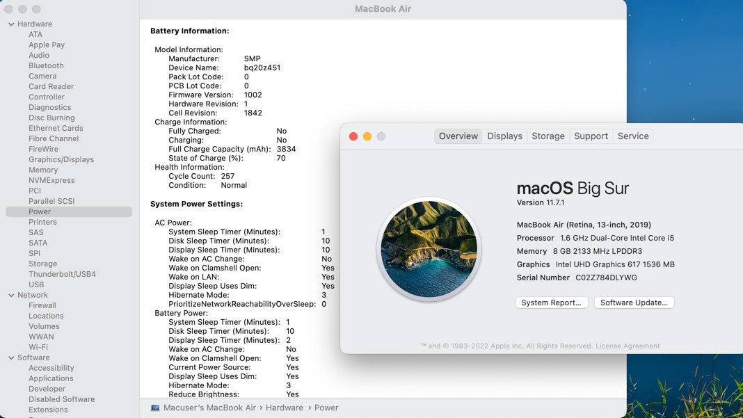 Apple 2019 13 in MacBook Air 1.6GHz Dual-Core i5 8GB RAM 128GB SSD IUG617