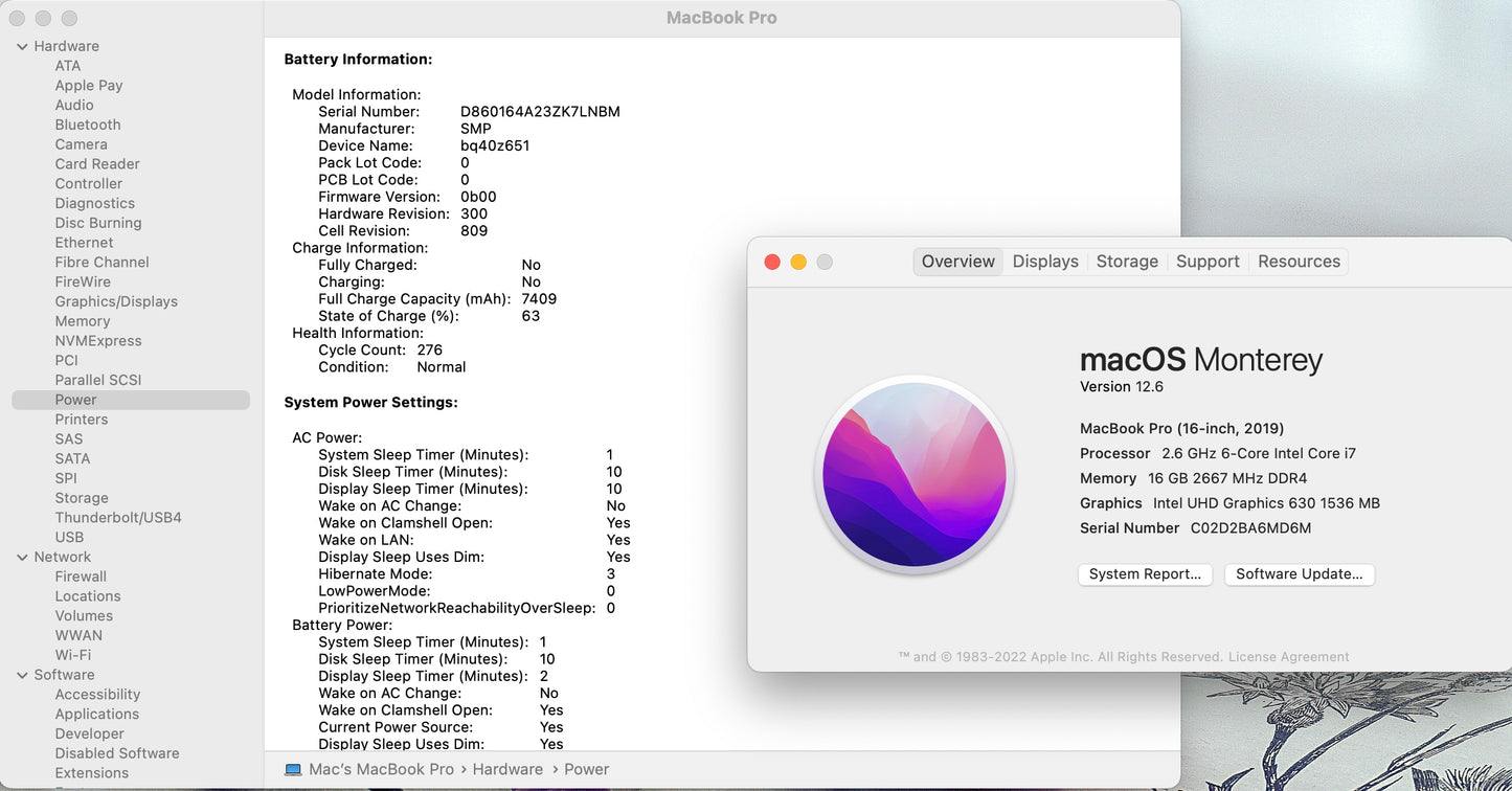 Apple 2019 16in MacBook Pro TB 2.6GHz 6-Core i7 16GB RAM 512GB SSD RP5300M 4GB