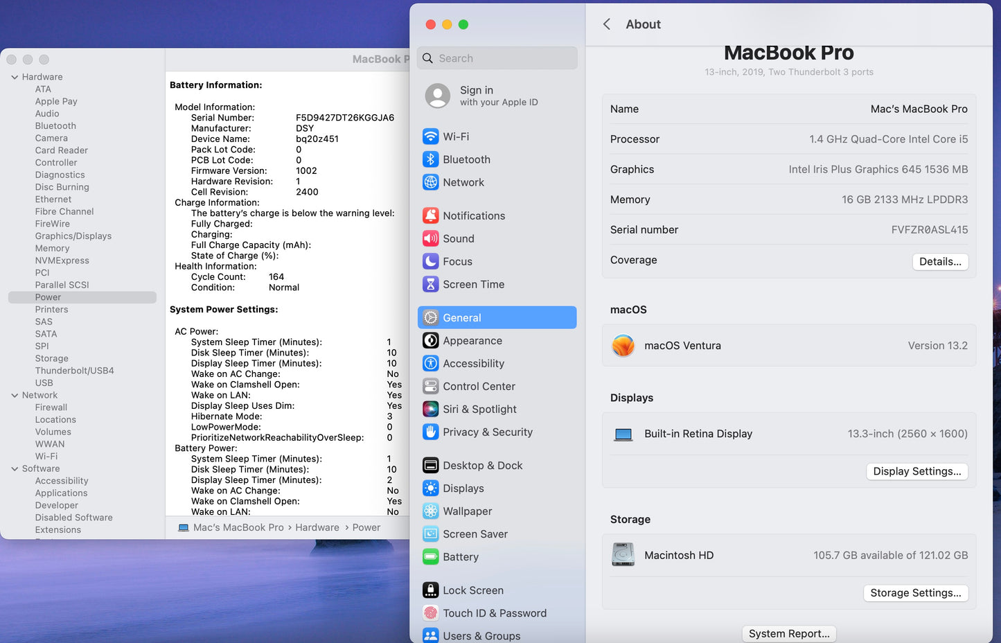 Apple 2019 MacBook Pro 13 in TB 1.4GHz Quad-Core i5 16GB RAM 128GB SSD IIPG645