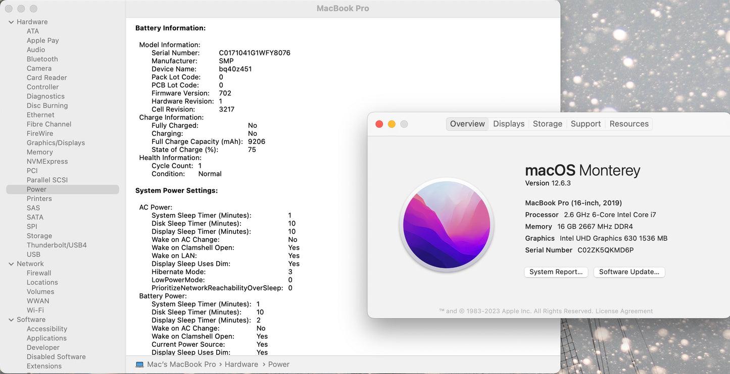 Apple 2019 16 in MacBook Pro TB 2.6GHz 6-Core i7 16GB RAM 512GB SSD RP5300M 4GB
