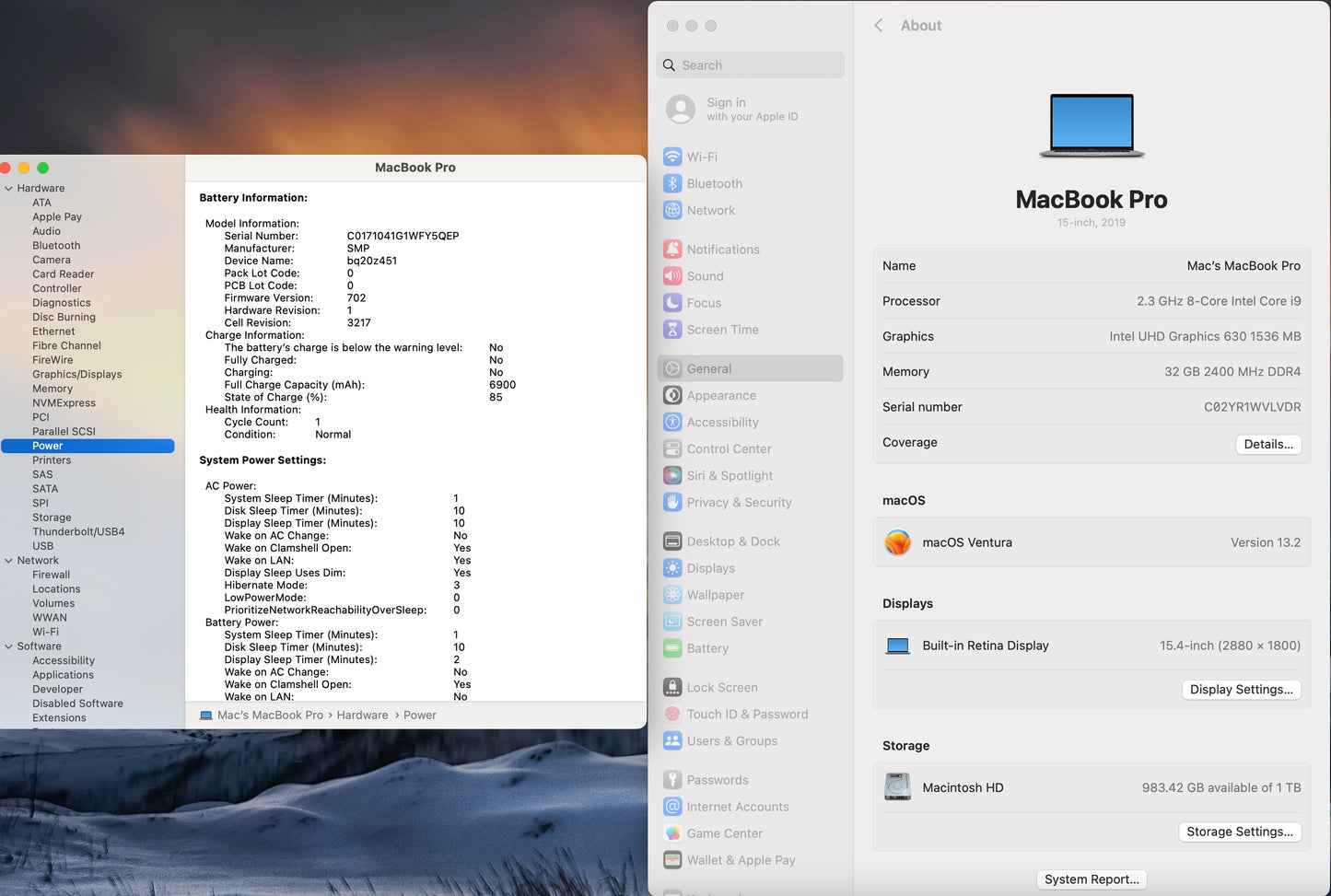Apple 2019 15 in MacBook Pro TB 2.3GHz 8-Core i9 32GB RAM 1TB SSD RP560X 4GB