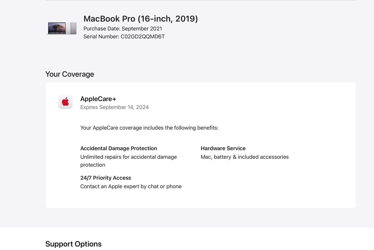 Apple 2019 MacBook Pro 16 in TB 2.3GHz 8-Core i9 32GB RAM 1TB SSD RP5500M AC+