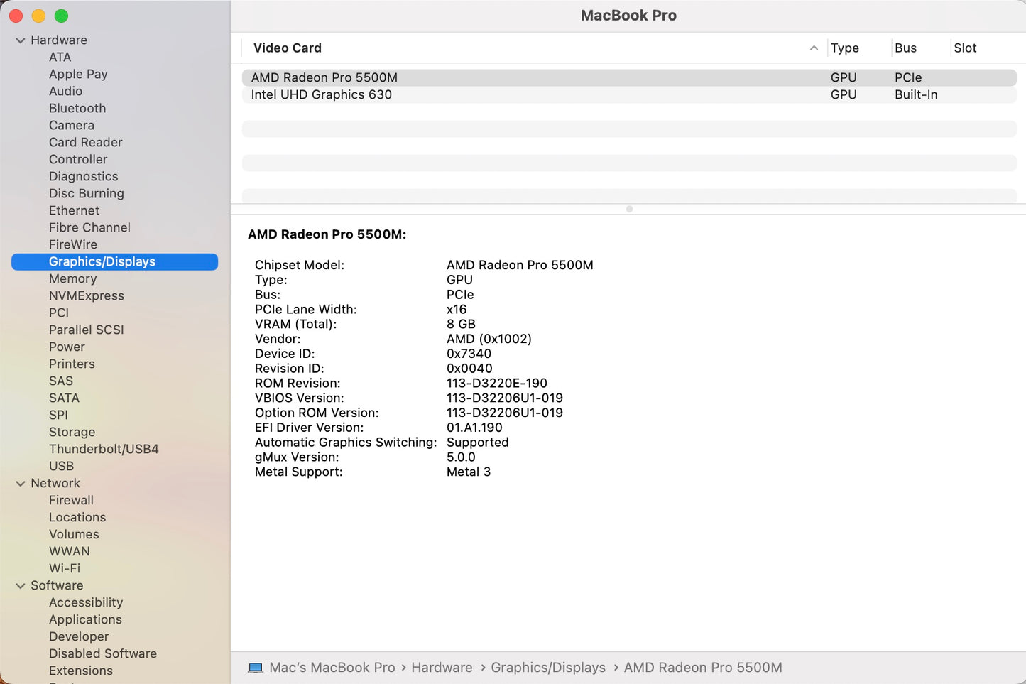 Apple 2019 MacBook Pro 16 in 2.4GHz 8-Core i9 32GB RAM 2TB SSD RP5500M 8GB