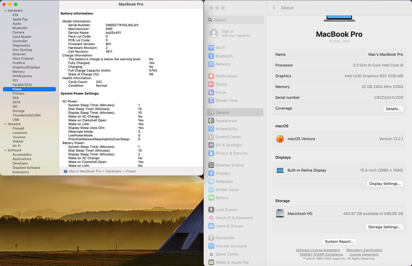 Apple 2019 MacBook Pro 15 in TB 2.3GHz 8-Core i9 32GB RAM 512GB SSD RP560X 4GB