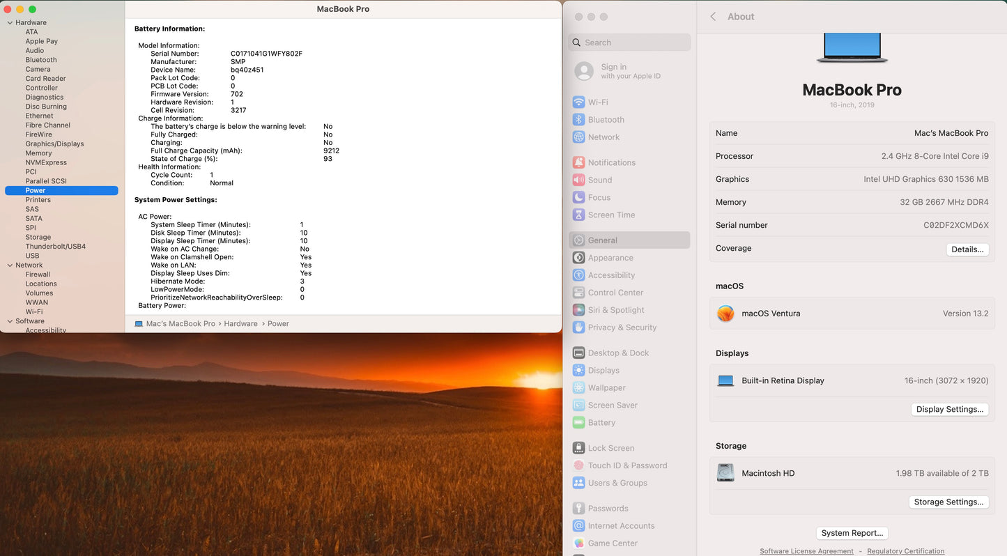 Apple 2019 MacBook Pro 16 in TB 2.4GHz 8-Core i9 32GB RAM 2TB SSD RP5500M 8GB