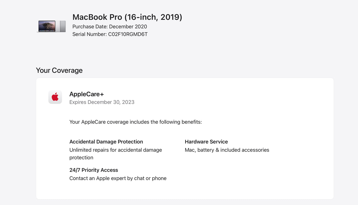 Apple 2019 MacBook Pro 16 in 2.3GHz 8-Core i9 32GB RAM 2TB SSD RP5500M 8GB AC+