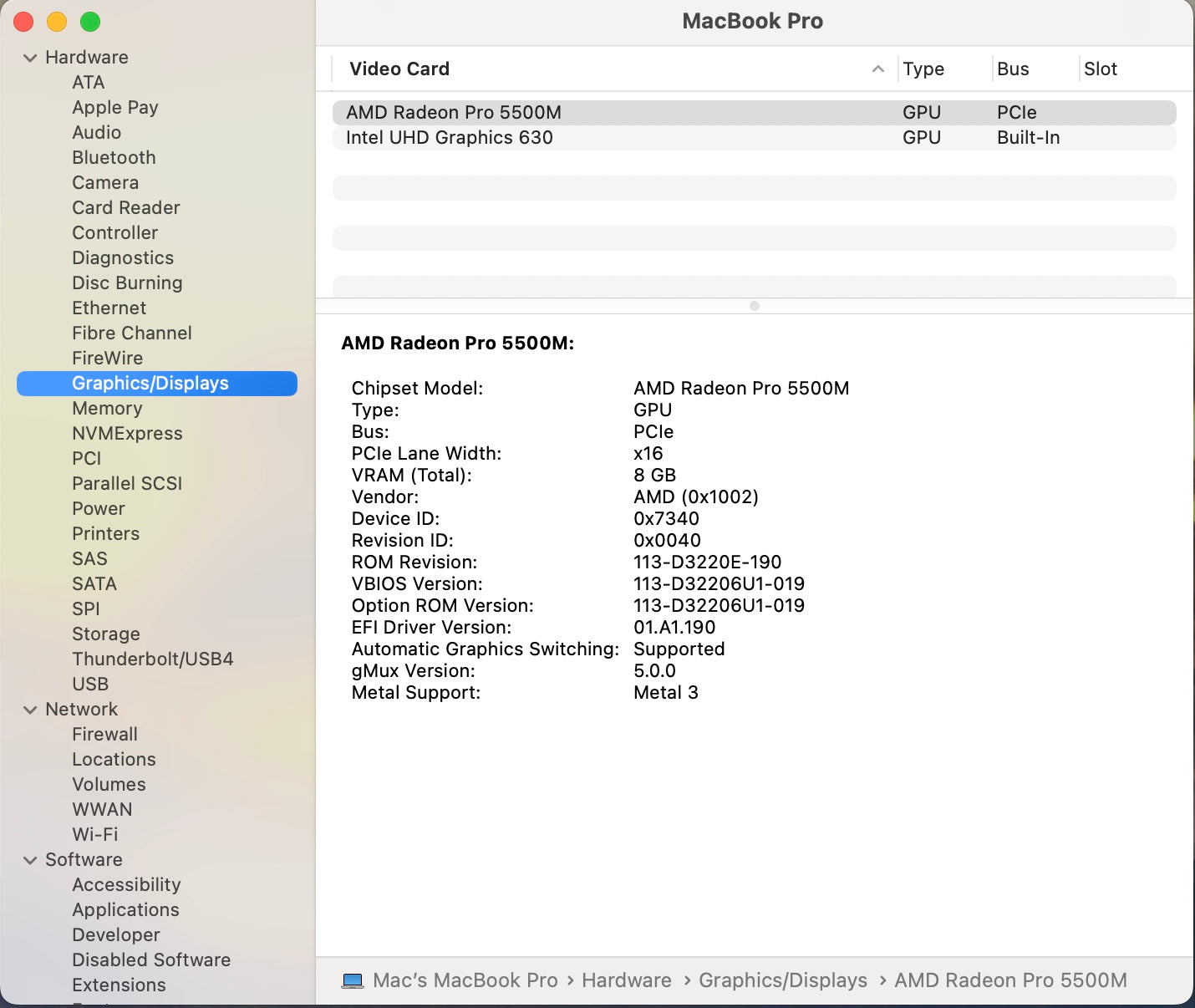 Apple 2019 MacBook Pro 16 in TB 2.4GHz 8-Core i9 64GB RAM 2TB SSD RP 5500M 8GB