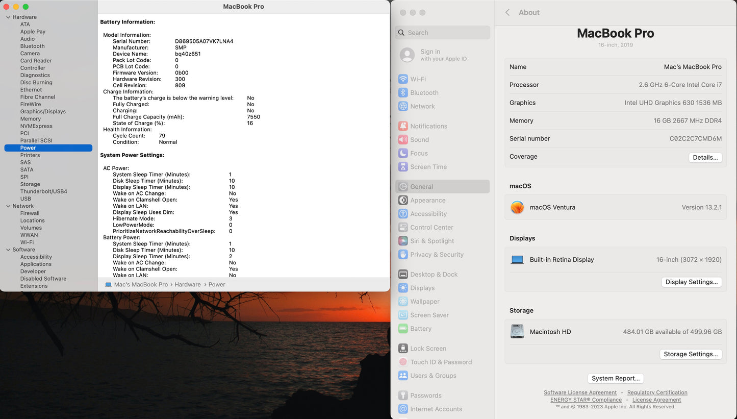 Apple 2019 MacBook Pro 16 in TB 2.6GHz 6-Core i7 16GB RAM 512GB SSD RP5300M 4GB