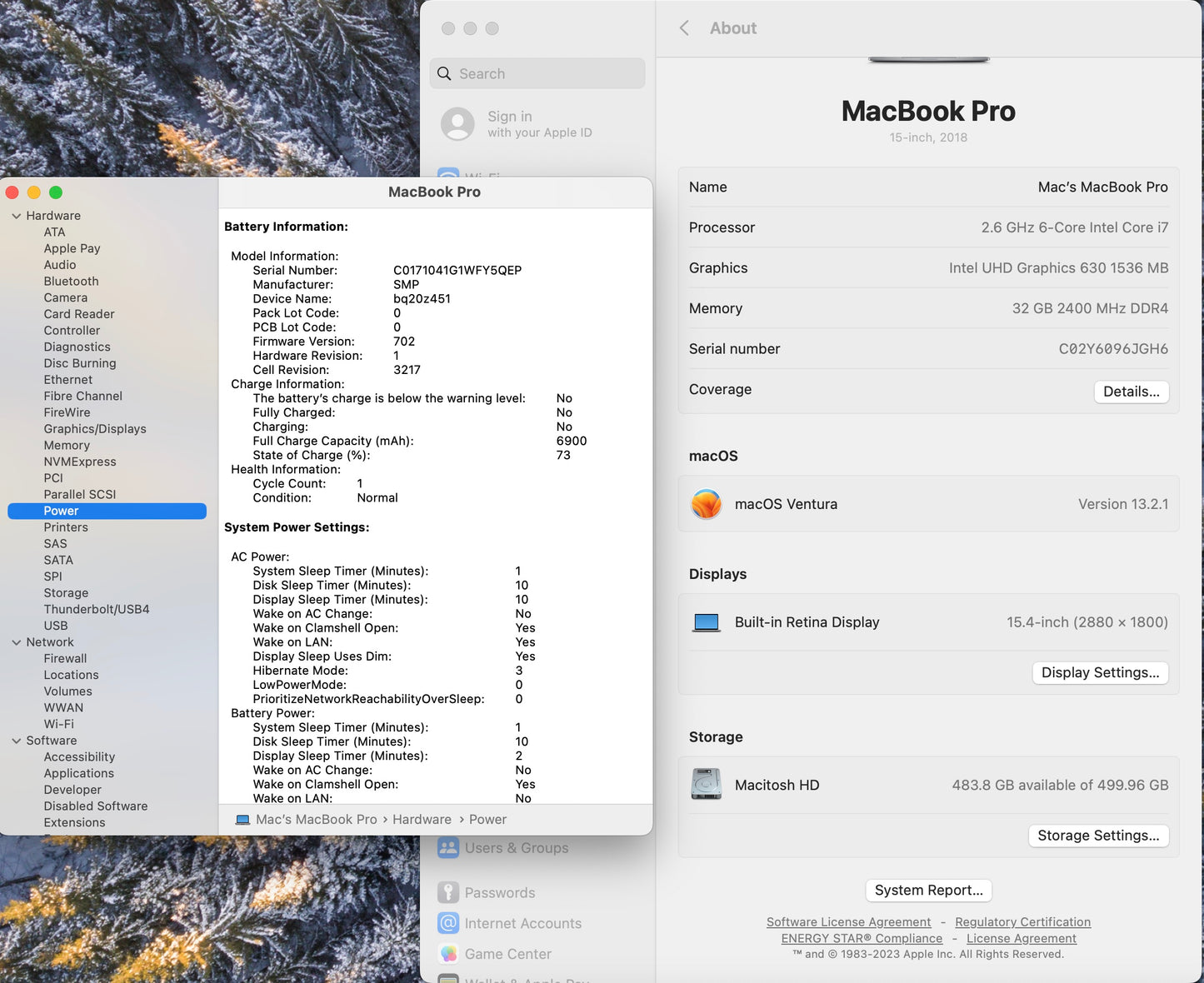 Apple 2018 MacBook Pro 15 in TB 2.6GHz 6-Core i7 32GB RAM 512GB SSD RP560X 4GB