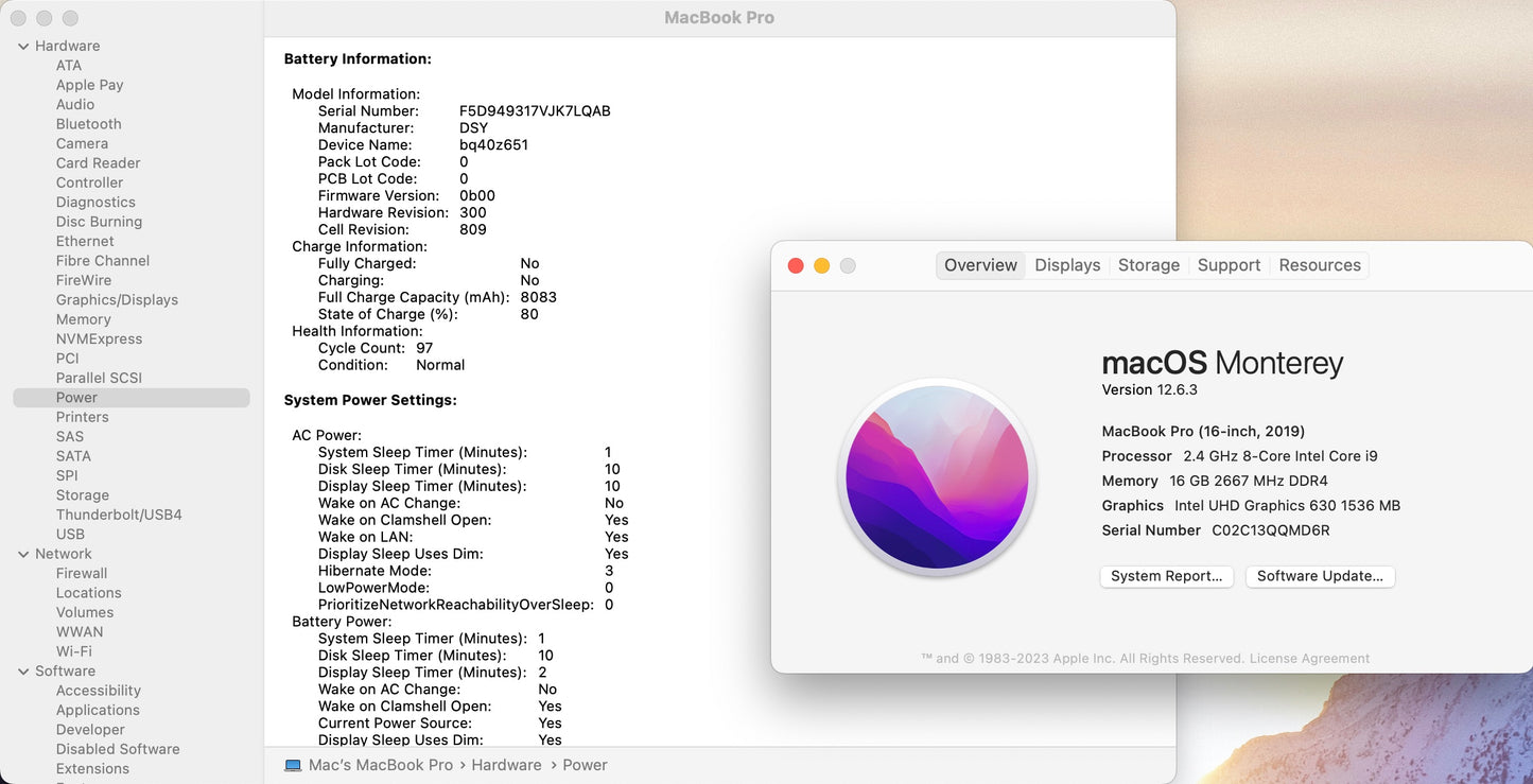 Apple 2019 MacBook Pro 16 in TB 2.4GHz 8-Core i9 16GB RAM 512GB SSD RP5300M 4GB