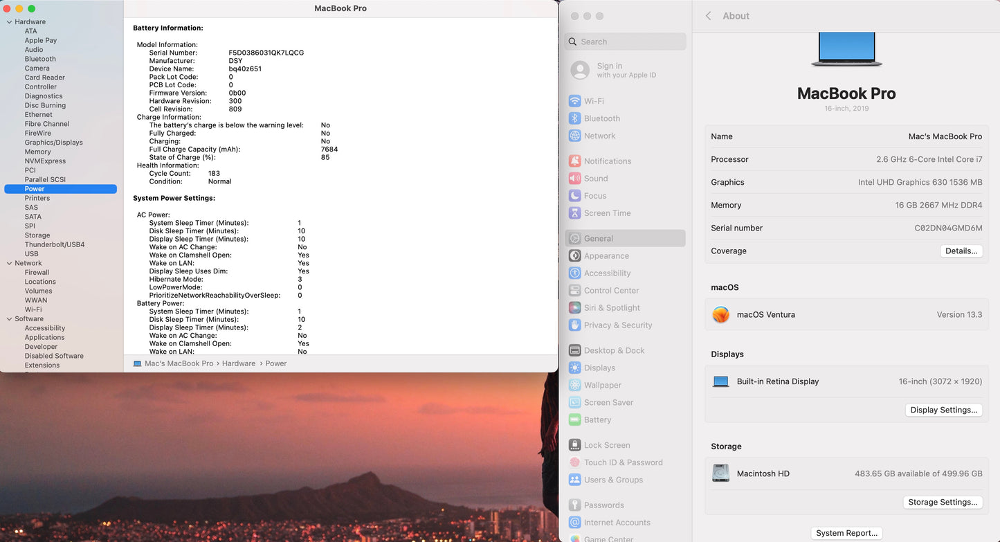 Apple 2019 MacBook Pro 16 in TB 2.6GHz 6-Core i7 16GB RAM 512GB SSD RP5300M 4GB