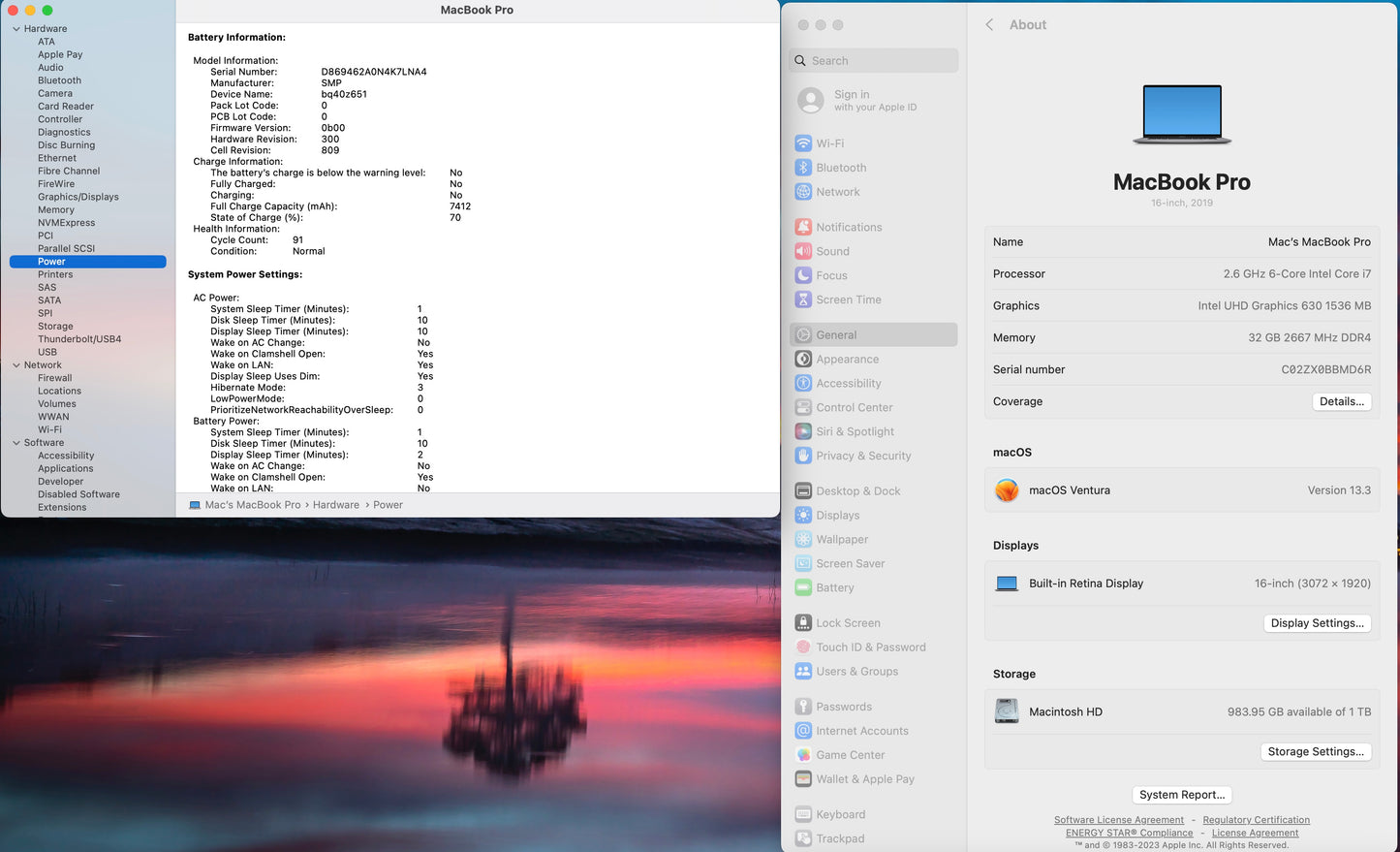 Apple 2019 MacBook Pro 16 in TB 2.6GHz 6-Core i7 32GB RAM 1TB SSD RP5300M 4GB