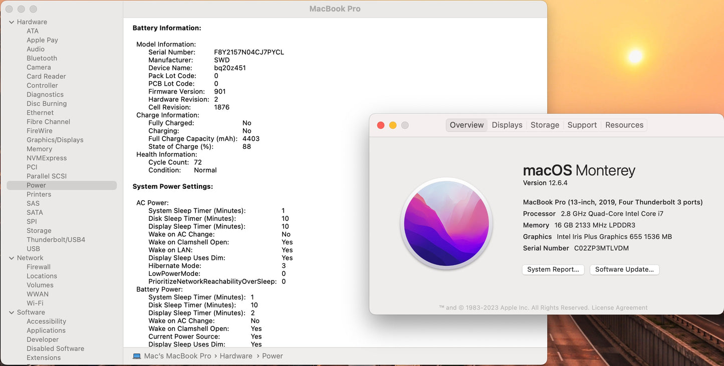 Apple 2019 MacBook Pro 13 in TB 2.8GHz Quad-Core i7 16GB RAM 1TB SSD IIPG 655