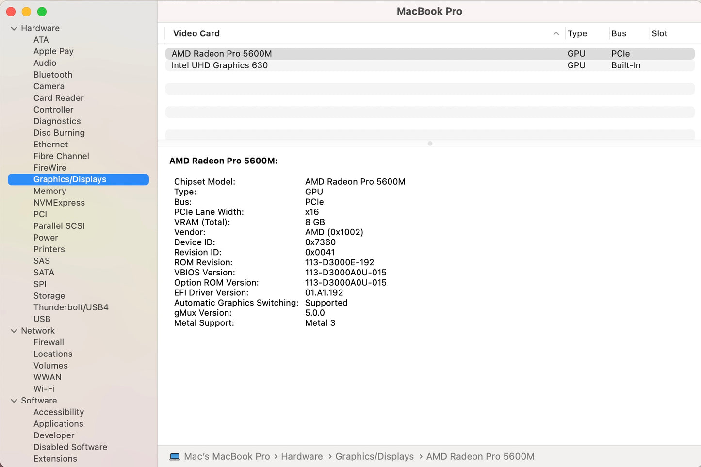 Apple 2019 MacBook Pro 16in TB 2.4GHz 8-Core i9 64GB RAM 2TB SSD RP5600M 8GB AC+