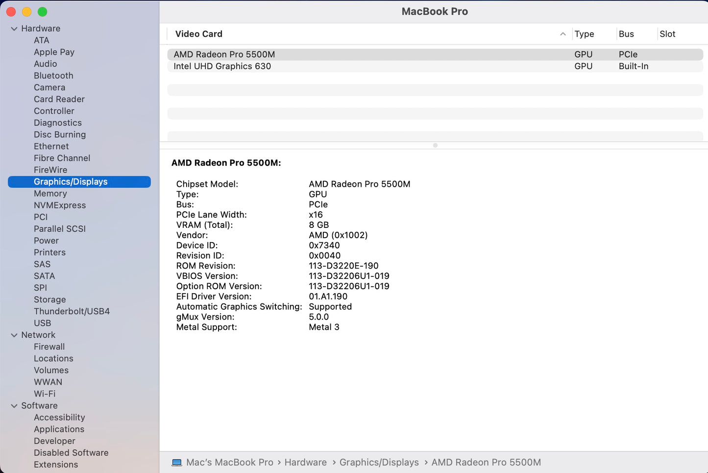 Apple 2019 MacBook Pro 16 in TB 2.4GHz 8-Core i9 64GB RAM 4TB SSD RP5500M 8GB