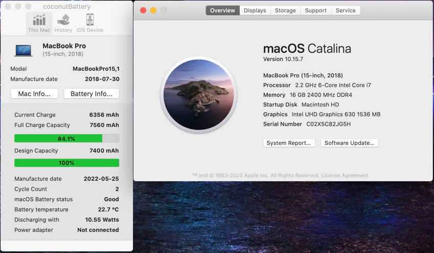 Apple 2018 15 in MacBook Pro TB 2.2GHz 6-Core i7 16GB RAM 256GB SSD RP555X 4GB