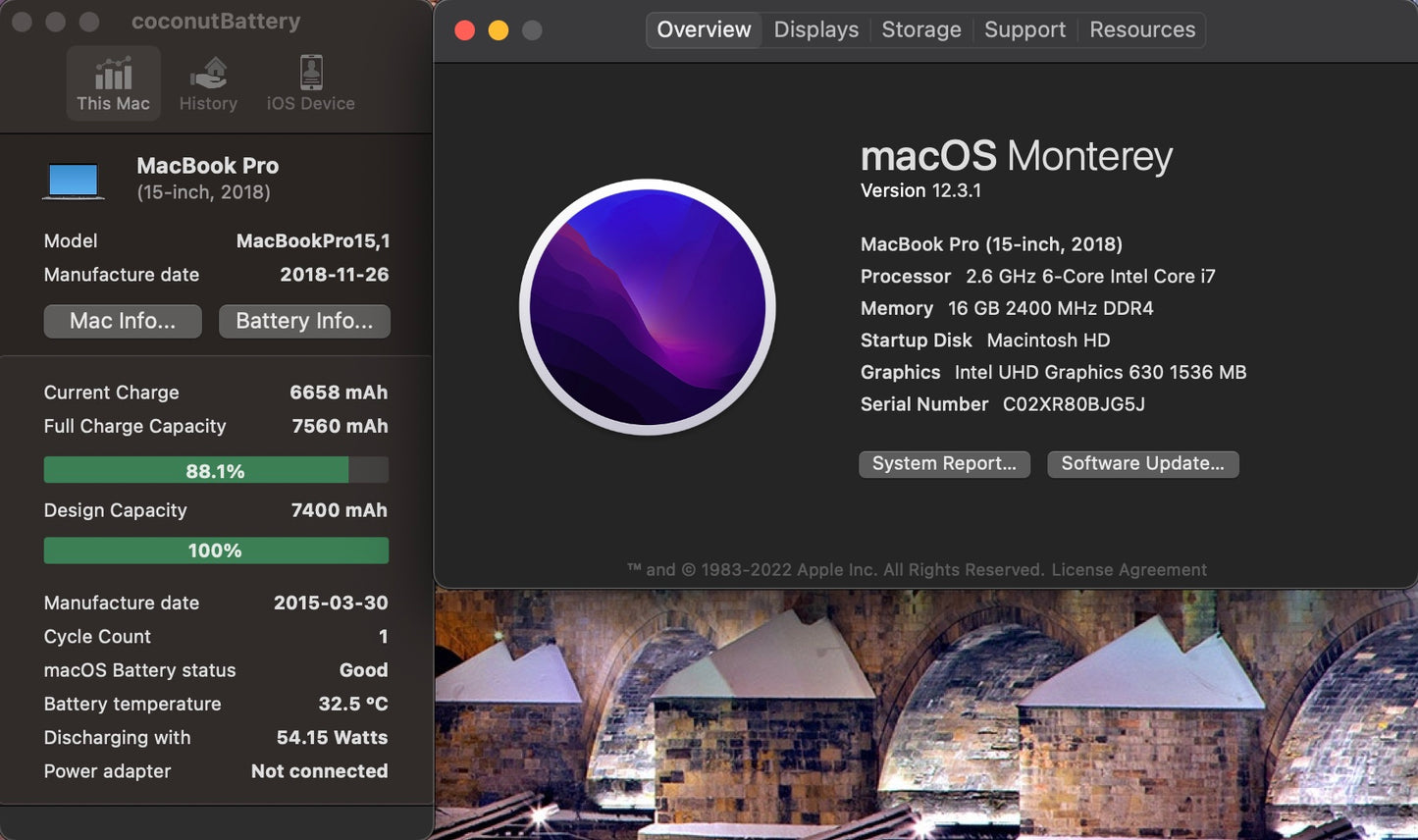 Apple 2018 15 in MacBook Pro TB 2.6GHz 6-Core i7 16GB RAM 512GB SSD RP560X 4GB