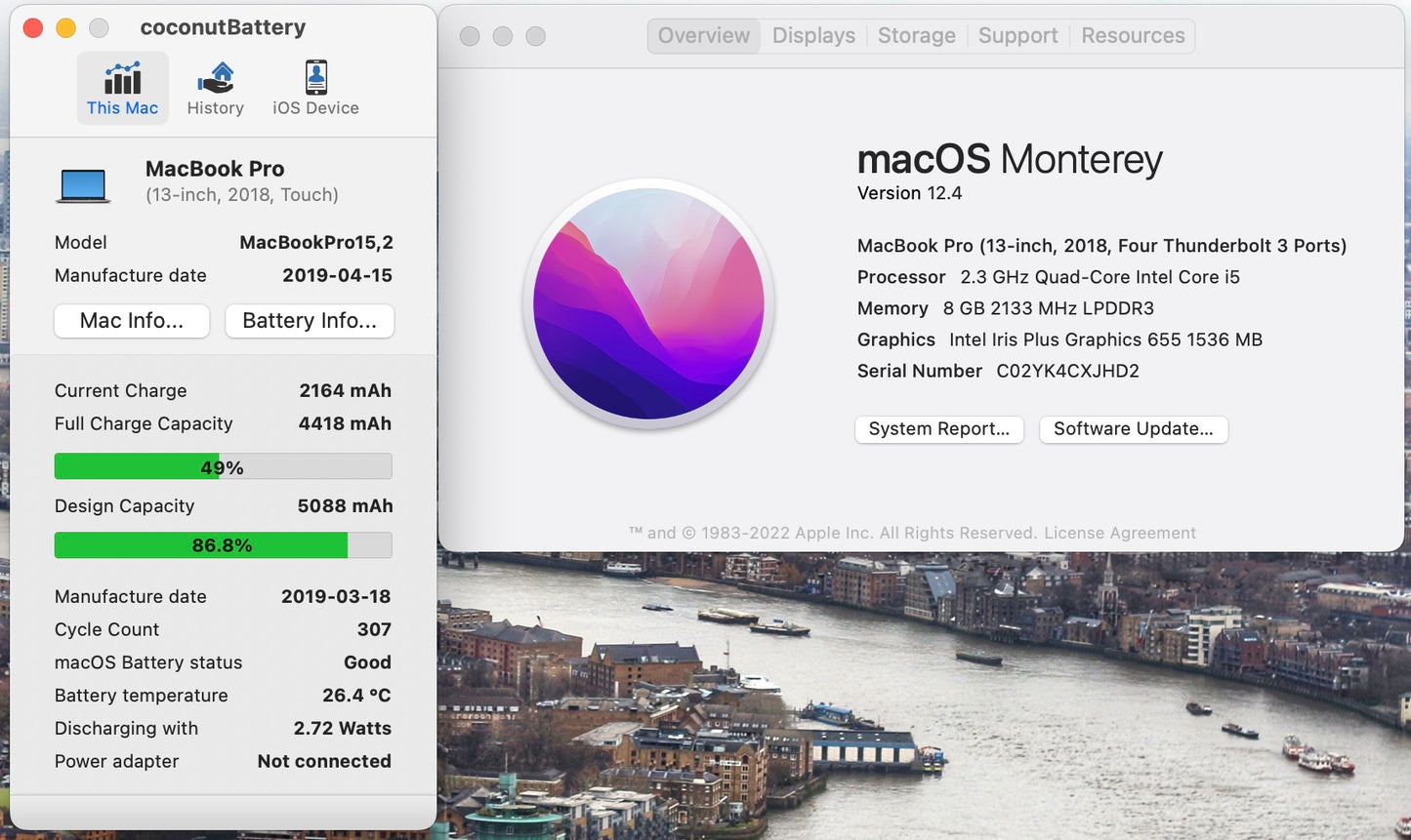 Apple 2018 13 in MacBook Pro TB 2.3GHz Quad-Core i5 8GB RAM 1TB SSD IIPG655