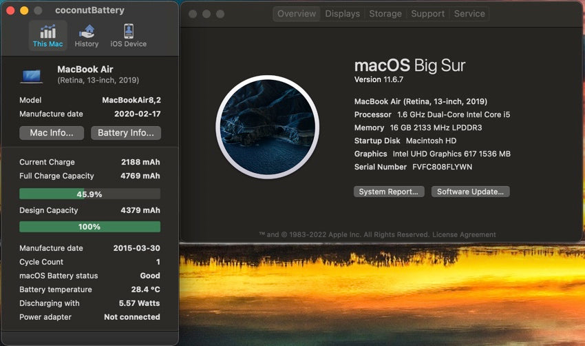 Apple 2019 13 in MacBook Air True Tone Display 1.6GHz i5 16GB RAM 128GB SSD