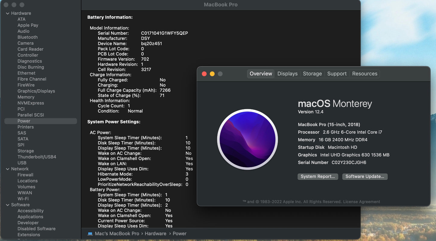 Apple 2018 15 in MacBook Pro TB 2.6GHz 6-Core i7 16GB RAM 1TB SSD RP560X 4GB