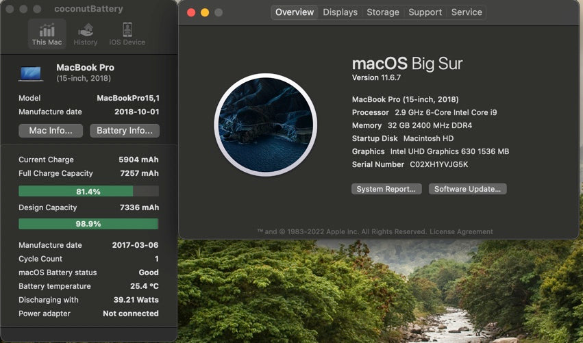 Apple 2018 15 in MacBook Pro TB 2.9GHz 6-Core i9 32GB RAM 1TB SSD RP560X 4GB