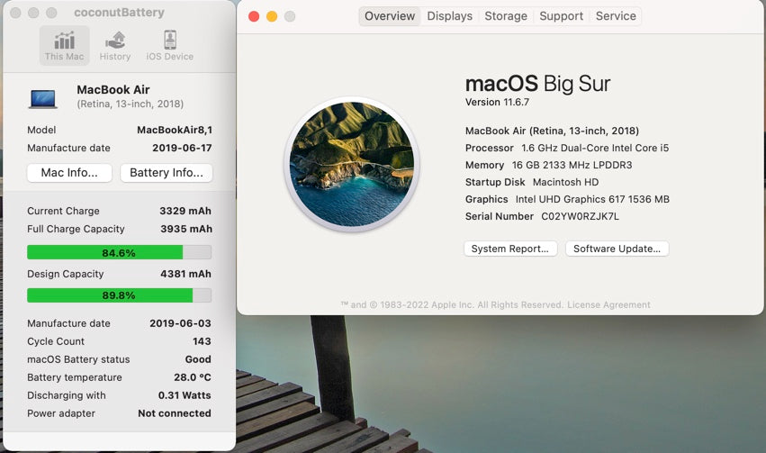 Apple 2018 13 in MacBook Air 1.6GHz Dual-Core i5 16GB RAM 128GB SSD IUG617